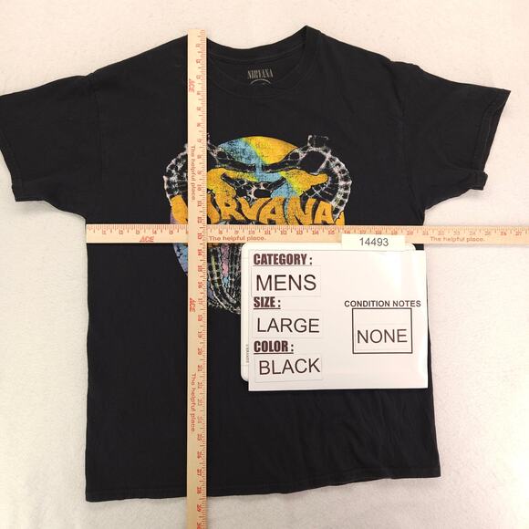 Nirvana Band Casual Crew Neck Graphic Shirt Adult Mens Size Large L Black - Picture 5 of 9
